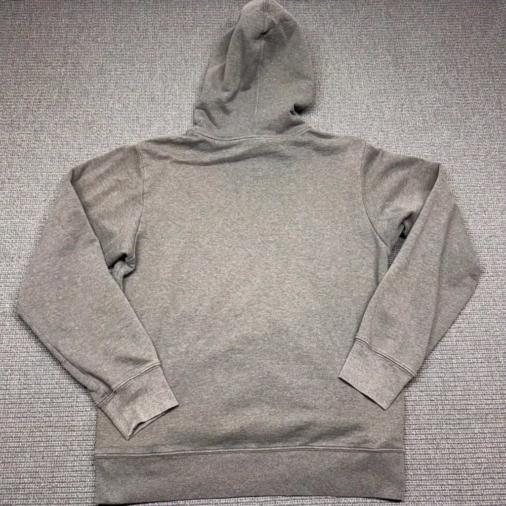 The North Face Mens Grey Orange Graphic Pullover Hoodie Never Stop Exploring Med